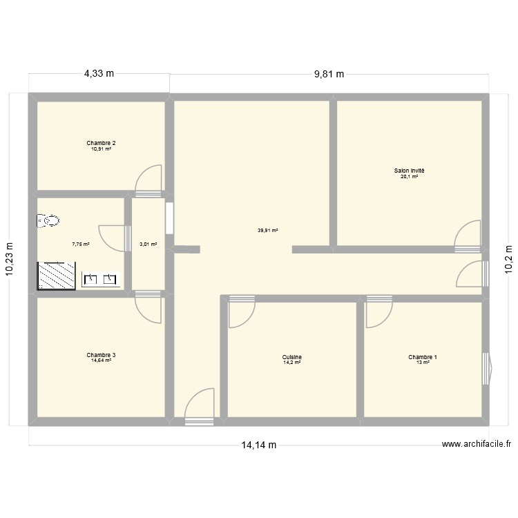 maison said 3. Plan de 8 pièces et 124 m2