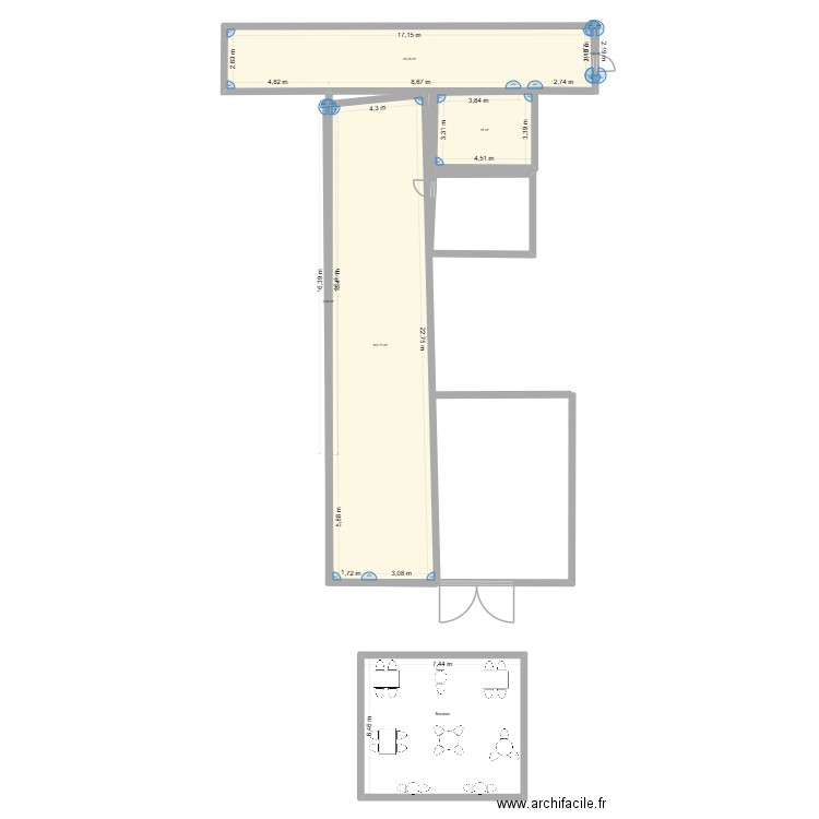 Cosy. Plan de 6 pièces et 218 m2
