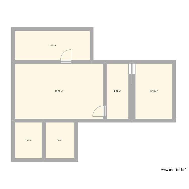 Studio Phantom 1.1. Plan de 6 pièces et 71 m2