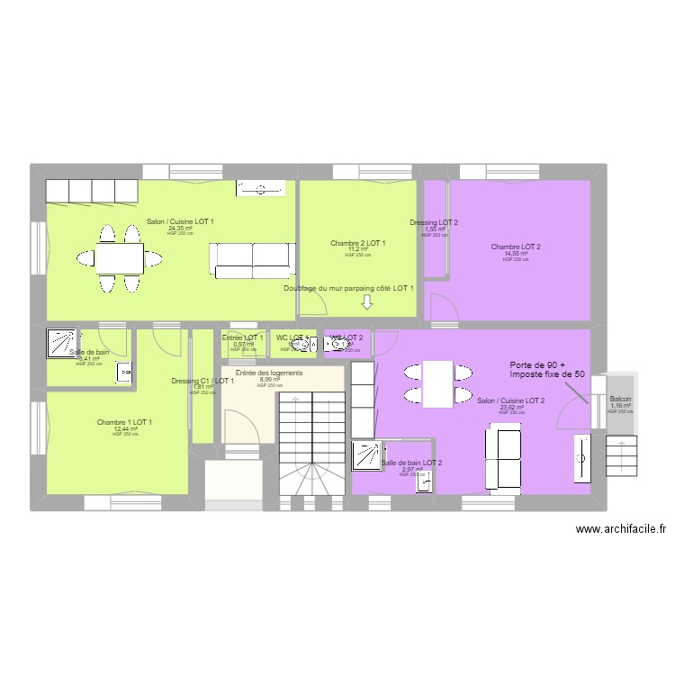 BAULON - Projet -. Plan de 36 pièces et 340 m2