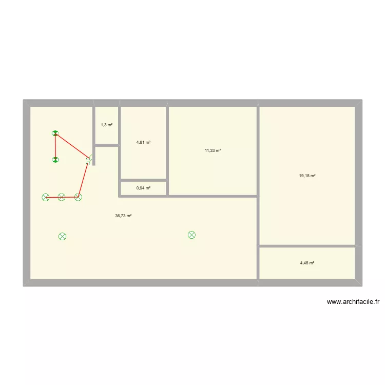 NOUETTE. Plan de 7  et 79 m²