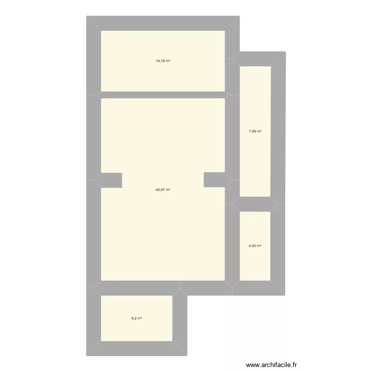 Rez de chauss&eacute;e. Plan de 5  et 73 m²