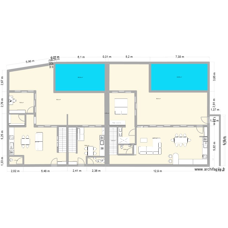 Villa Calma / Olivia 3. Plan de 30 pièces et 652 m2