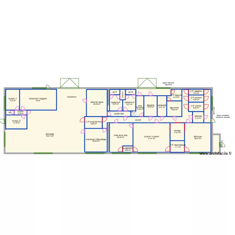 conserverie panneau frigo. Plan de 