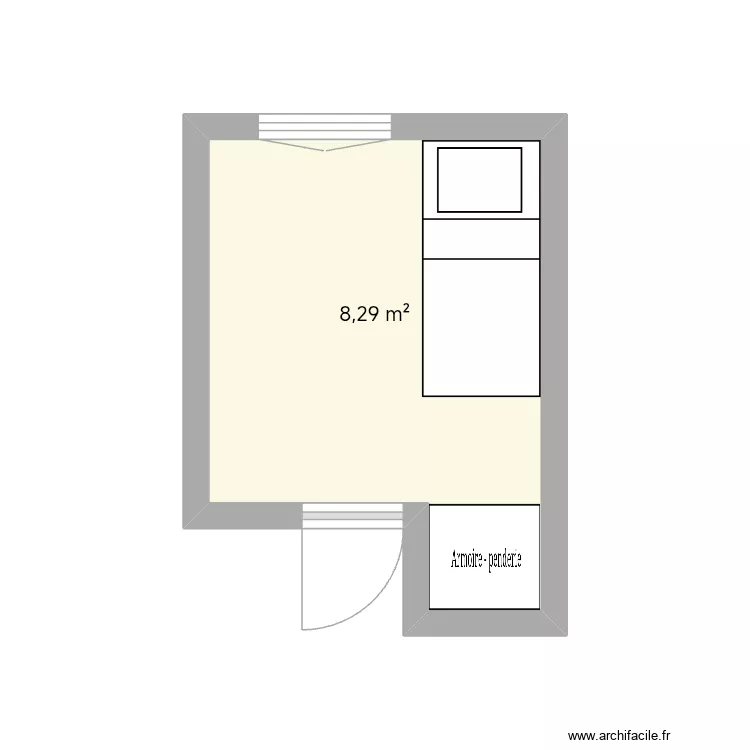 Chambre jade. Plan de 1 et 8 m² Chambre jade. Plan de 1 et 8 m²