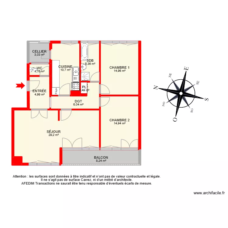 BI 33072. Plan de 16  et 121 m²