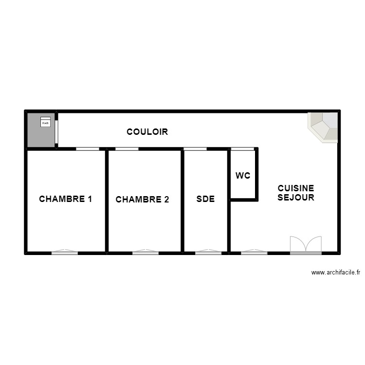 PINEAU 2. Plan de 6 pièces et 62 m2