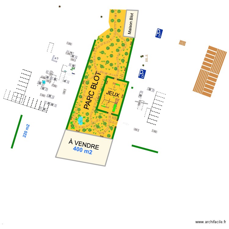 jardin RESTO PARC2. Plan de 2 pièces et 498 m2