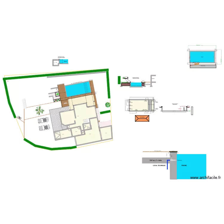 Agnelas piscine v21. Plan de 15  et 293 m²