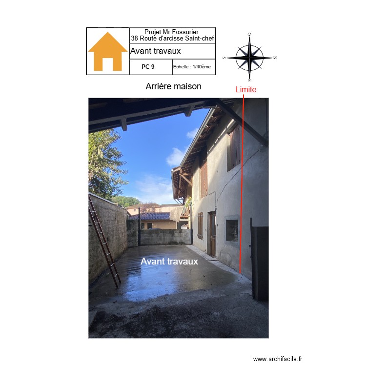 PC 9  Façade Sud avant travaux. Plan de 0 pièce et 0 m2