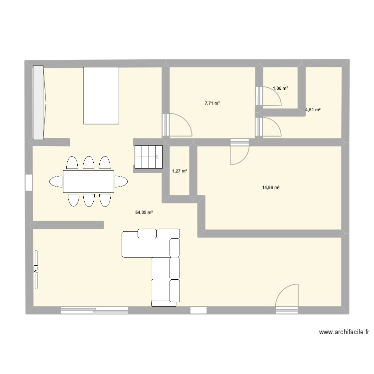 667plan. Plan de 6 pièces et 85 m2