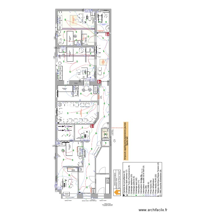CabGyneco_PlanElectrique_InterrFinal. Plan de 2 pièces et 22 m2