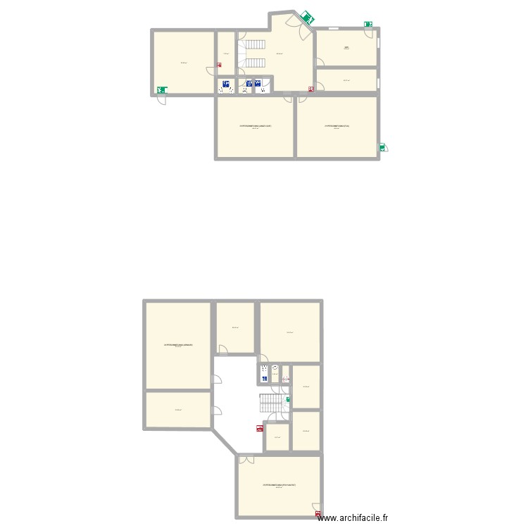 L42TAGE ECOLE PROJET FIN D4ANNE. Plan de 10 pièces et 205 m2