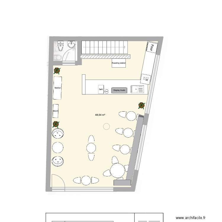 Slowlife v2. Plan de 1 pièce et 49 m2