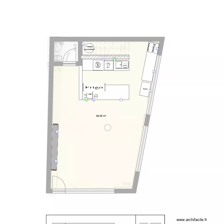 Slowlife v2. Plan de 1 pièce et 49 m²