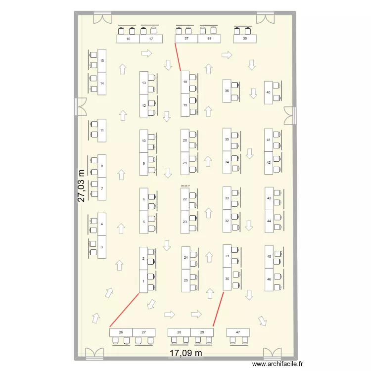 Forum 2026. Plan de 1  et 460 m²