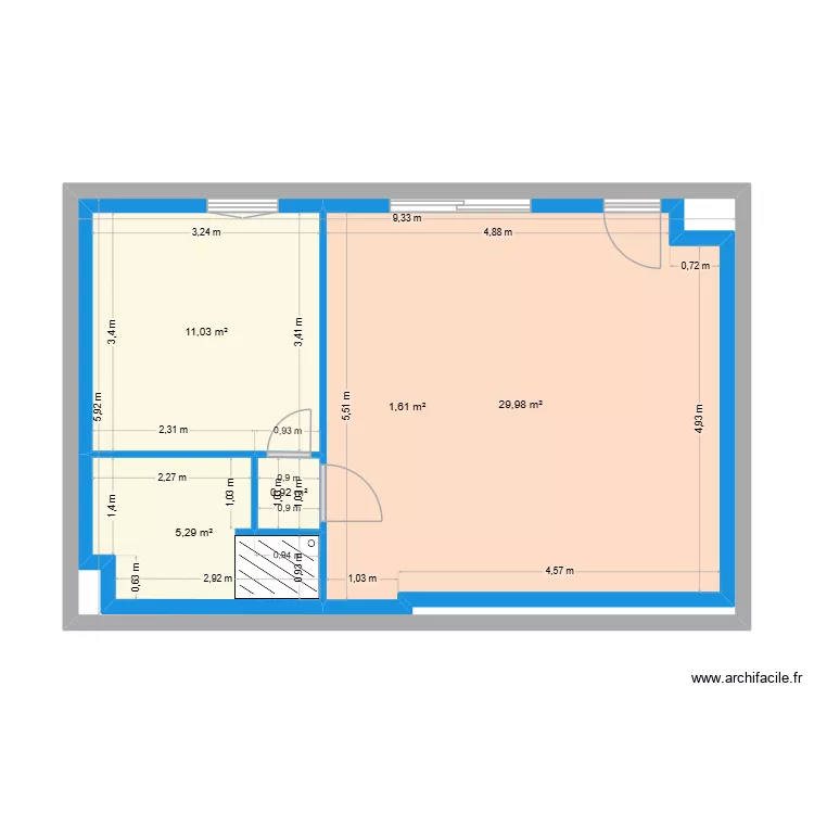 R+1. Plan de 5 et 102 m² R+1. Plan de 5 et 102 m²