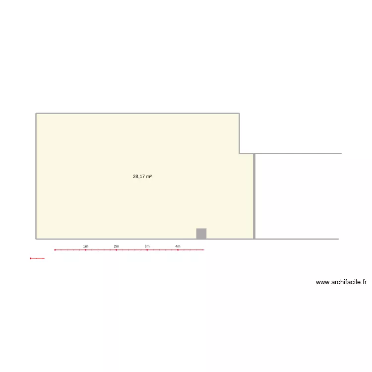Renovation Hub Rocher. Plan de 1  et 28 m²