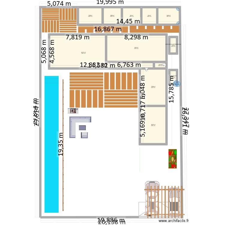 PLAN ANGRE 1. Plan de 12 pièces et 140 m2