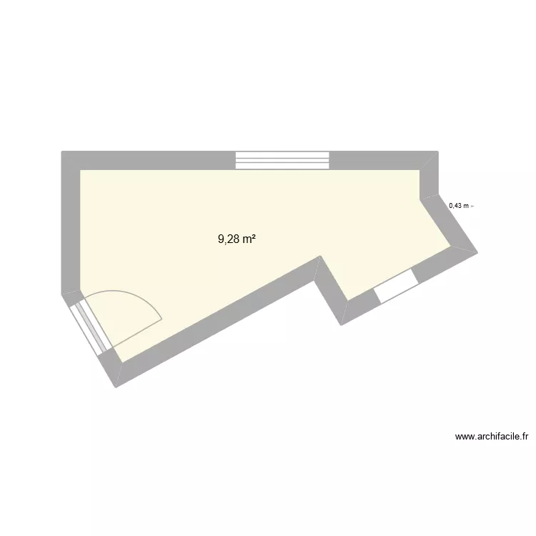 cuisine kennedy. Plan de 1  et 9 m²