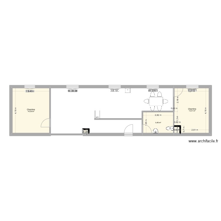 Marie Metzinger futur. Plan de 5 pièces et 33 m2