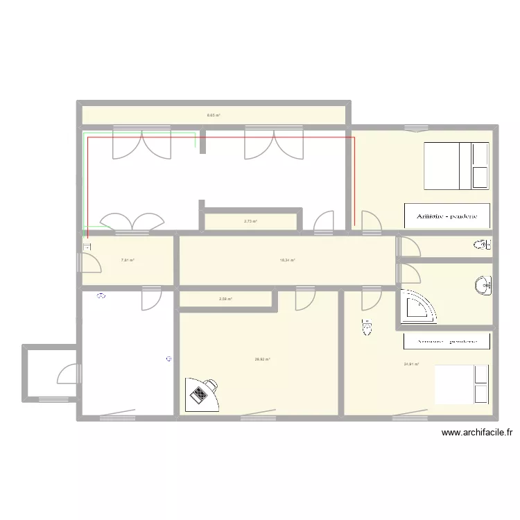 elo. Plan de 8  et 132 m²