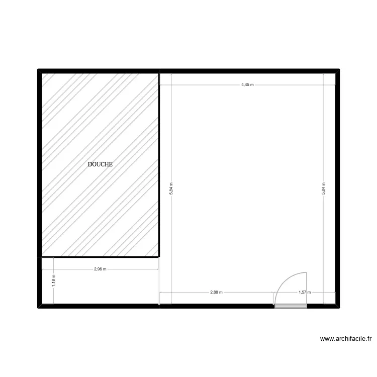Plan SDB. Plan de 3 Pièces et 43 m² Plan SDB. Plan de 3 Pièces et 43 m²