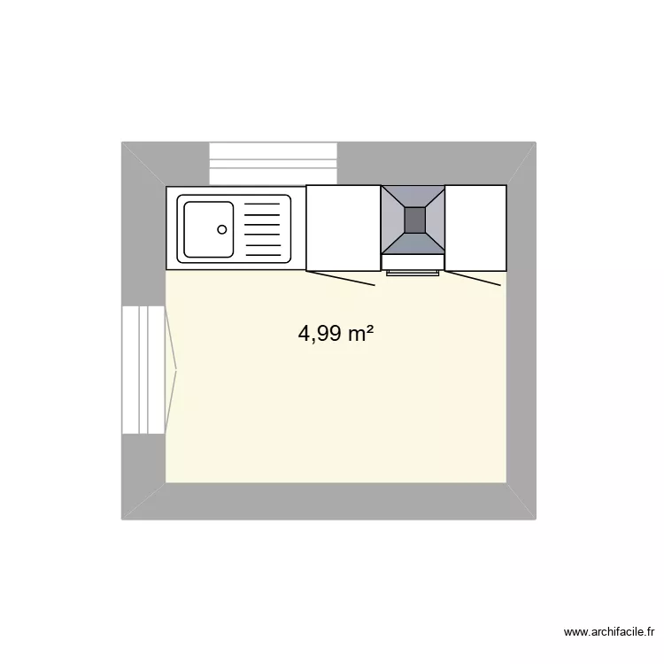 elevation. Plan de 1  et 5 m²
