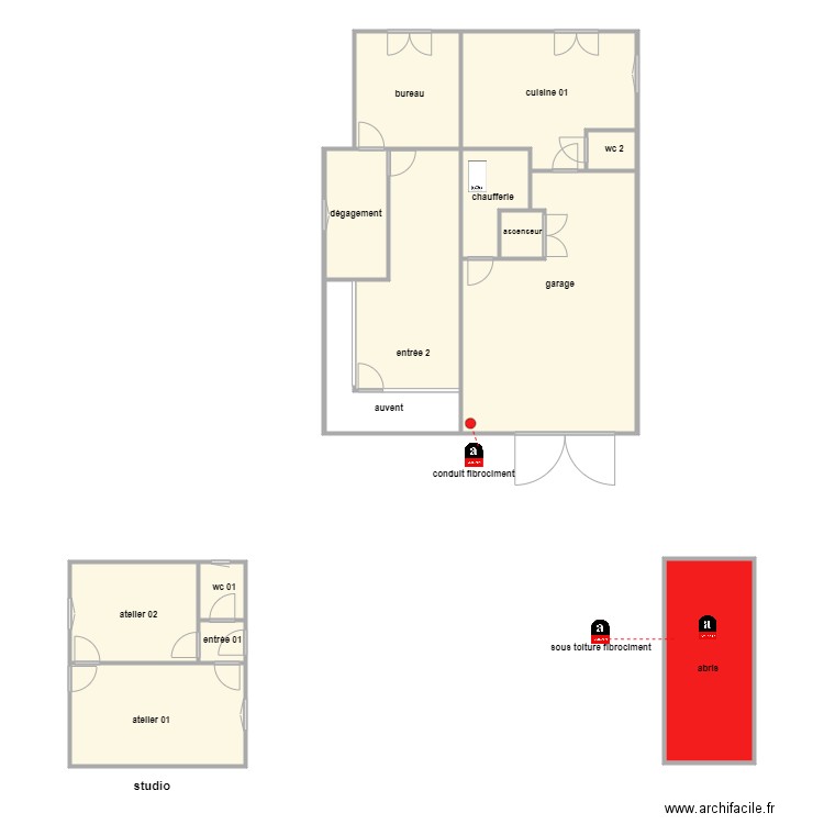 bogaert rdc am. Plan de 14 pièces et 168 m2