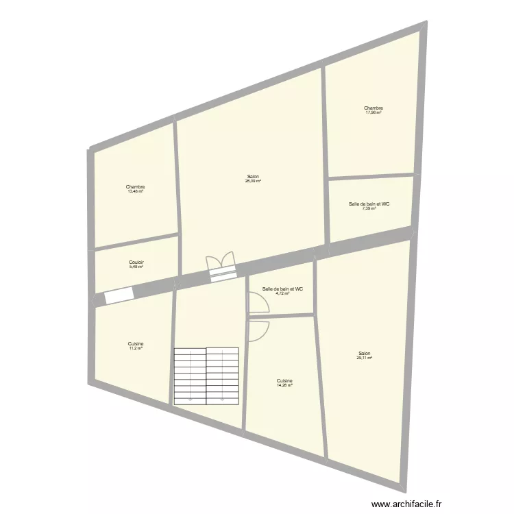 Immeuble 1. Plan de 9  et 142 m²