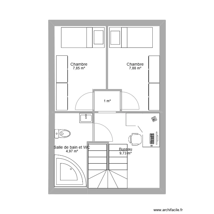 Combles 7 AV Charles Vaillant Sevran. Plan de 5  et 31 m²