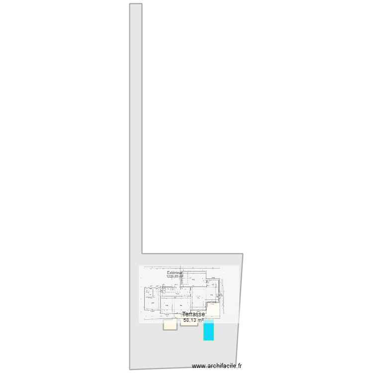 terrasse2. Plan de 2 pièces et 1346 m2