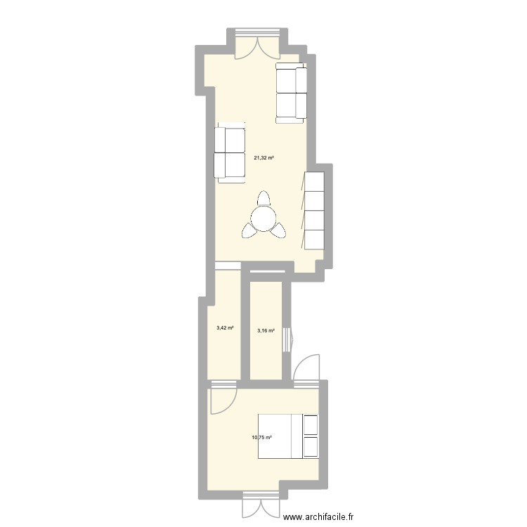 Messina. Plan de 4 pièces et 39 m2