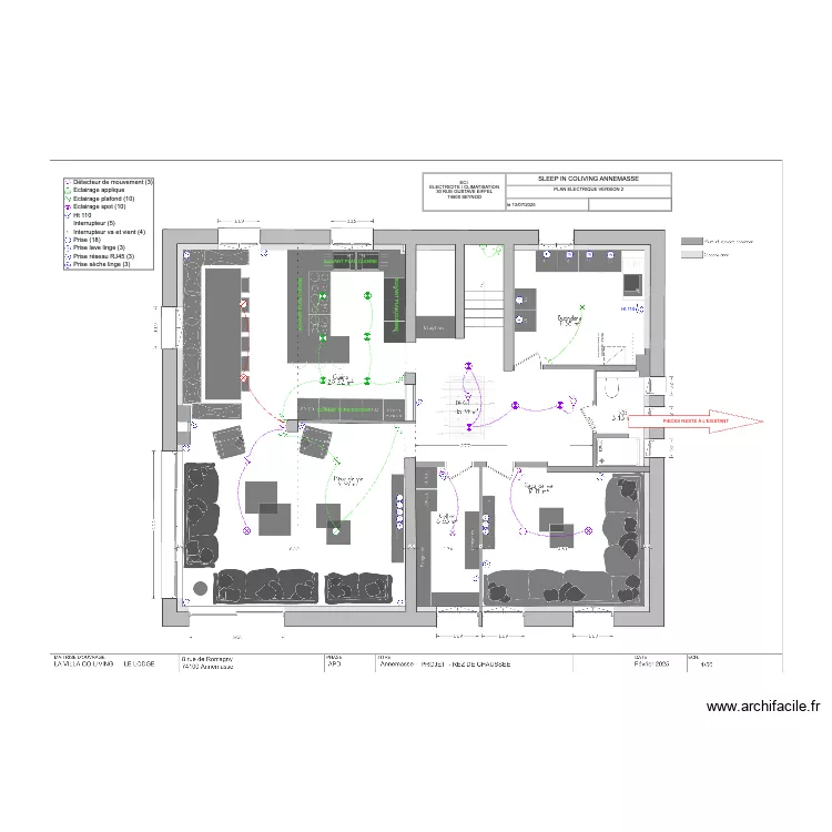 COLIVING ANNEMASSE REZ DE CHAUSS&Eacute;E 3. Plan de 