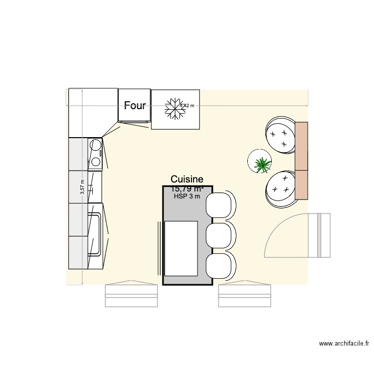 bourg saint bernard 3. Plan de 1 pièce et 16 m2