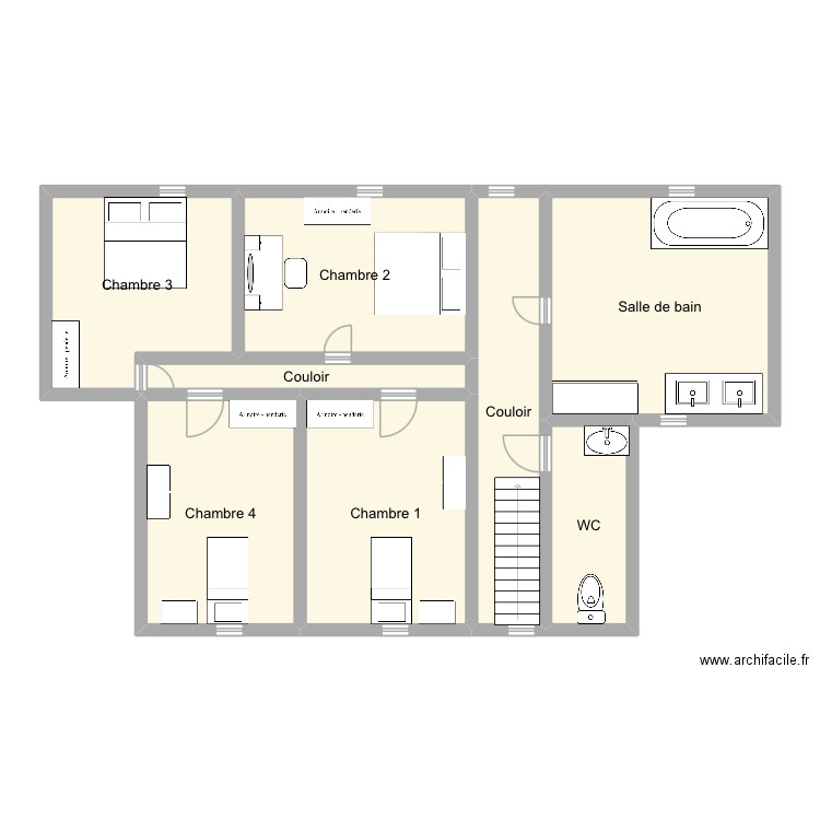 Test 2. Plan de 8 pièces et 110 m2