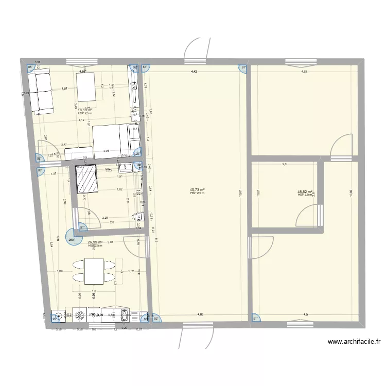 plan paquis 23 janvier. Plan de 19  et 412 m²
