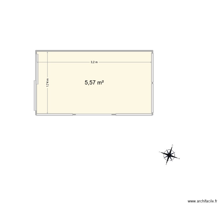 plan1. Plan de 1 pièce et 6 m2