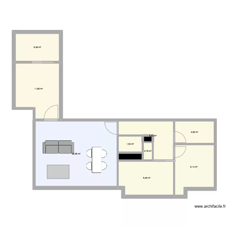 thi. Plan de 11 pièces et 80 m²