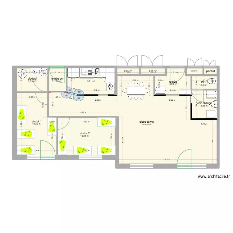 mam2. Plan de 13  et 81 m²