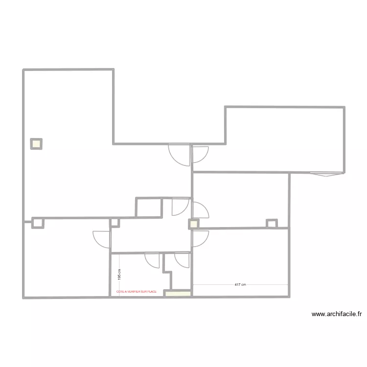 CORBET. Plan de 3  et 0 m²