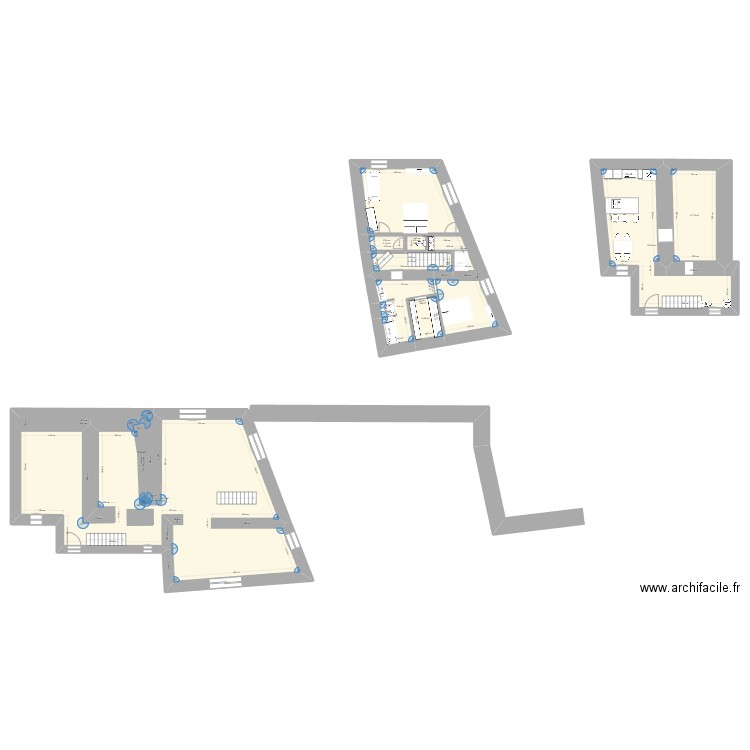 étage 2 maisons archaud. Plan de 10 pièces et 235 m2