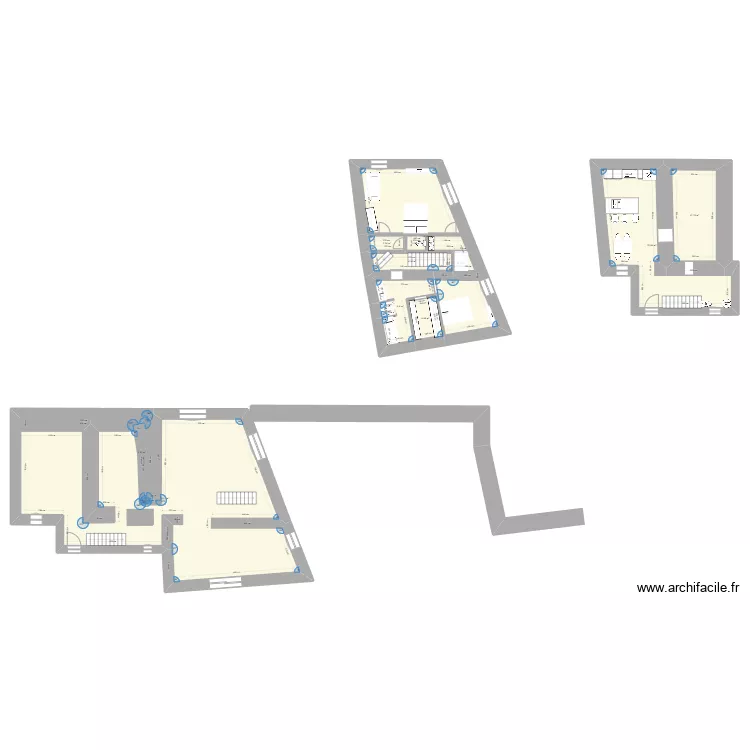 &eacute;tage 2 maisons archaud. Plan de 