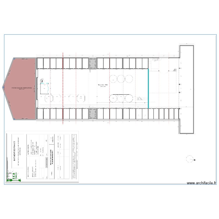 niv RDC ext. Plan de 3 pièces et 279 m2