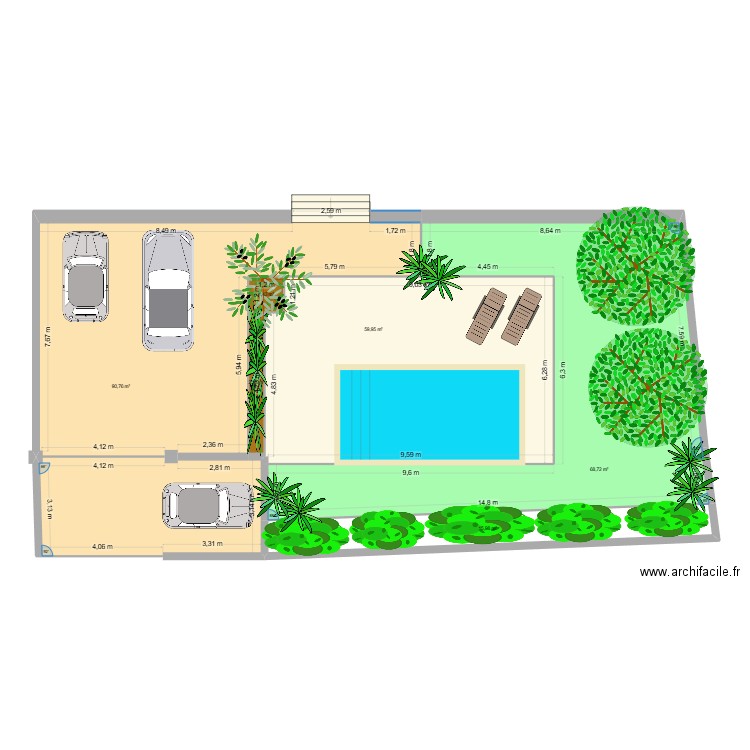 EXTERIEUR BAS 2. Plan de 6 pièces et 239 m2