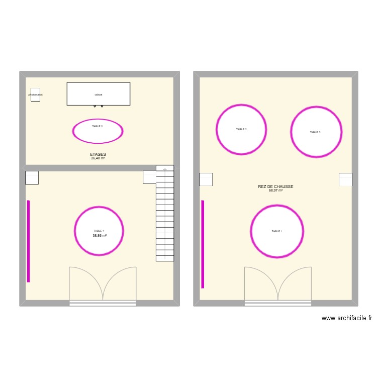 calino plan. Plan de 3 pièces et 134 m2