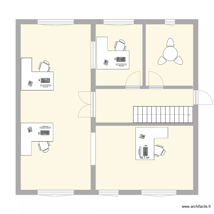 Bureaux Export &eacute;tage. Plan de 