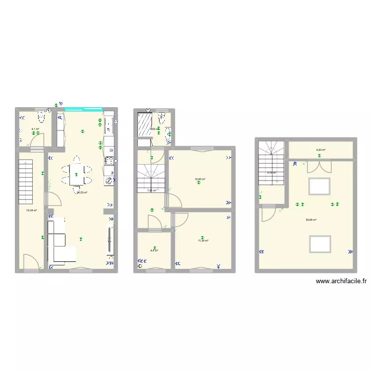Asty-Moulin &eacute;lectricit&eacute;. Plan de 