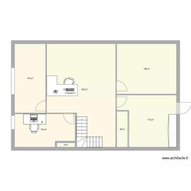 Bureau Haut #4. Plan de 7 Pièces et 99 m² Bureau Haut #4. Plan de 7 Pièces et 99 m²