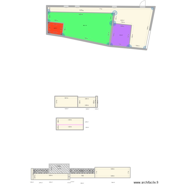 Terrasse Après Après. Plan de 18 pièces et 137 m2